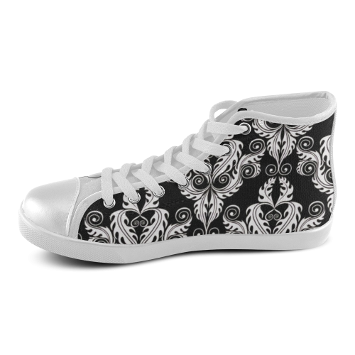 women's black and white canvas shoes