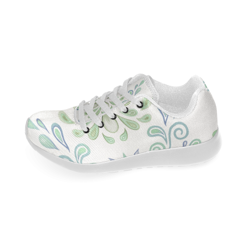 Blue and Green watercolor design Women’s Running Shoes (Model 020)