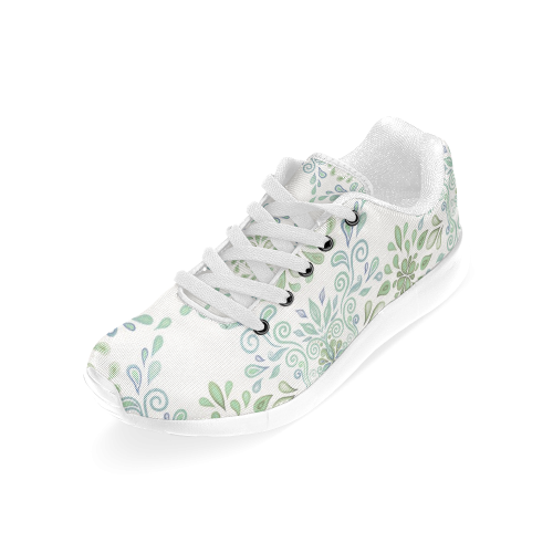Blue and Green watercolor pattern Women’s Running Shoes (Model 020)
