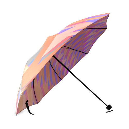 3-D Pastel Chevrons Foldable Umbrella (Model U01)