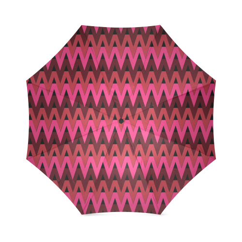 Crimson Chevrons Foldable Umbrella (Model U01)
