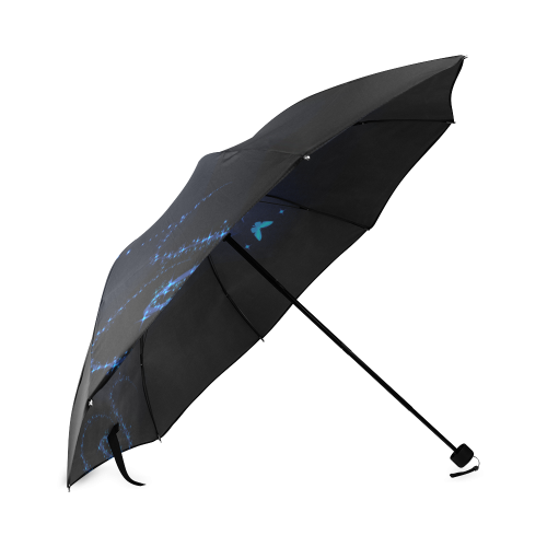 Blue clef with glowing butterflies Foldable Umbrella (Model U01)