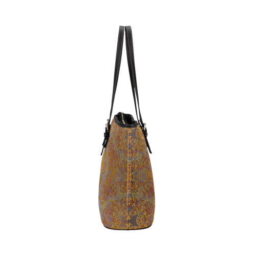 Magic mandala 2 Leather Tote Bag/Large (Model 1651)