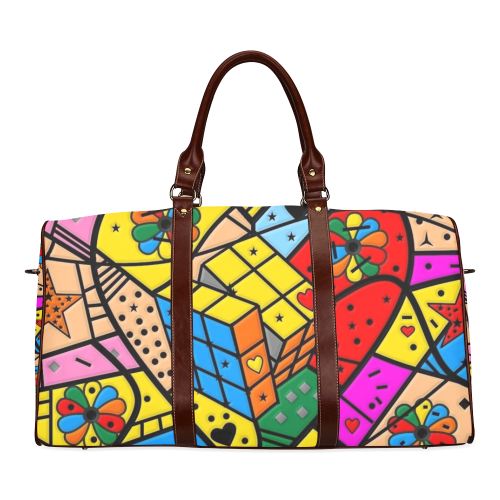 i love the 80s Popart by Nico Bielow Waterproof Travel Bag/Small (Model 1639)