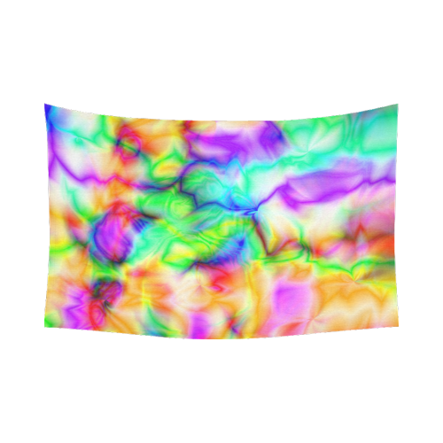 tie dye tropical colorful pattern ZT08 Cotton Linen Wall Tapestry 90"x 60"