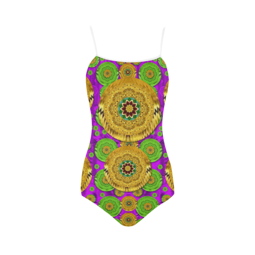 Fantasy sunroses in the sun Strap Swimsuit ( Model S05)