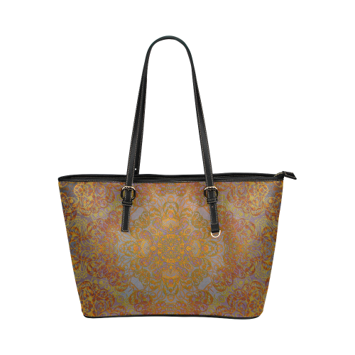 Magic mandala 2 Leather Tote Bag/Large (Model 1651)