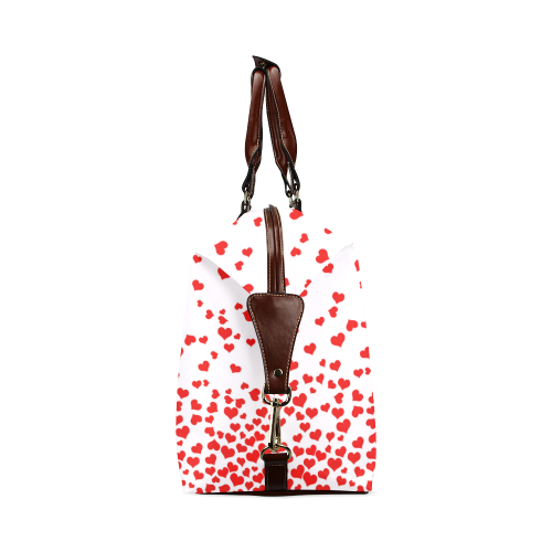Red Falling Hearts on Pink Classic Travel Bag (Model 1643)