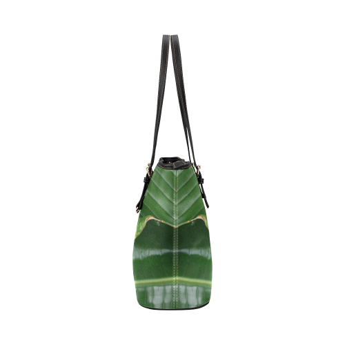 Banana Tree Leaves Leather Tote Bag/Large (Model 1651)