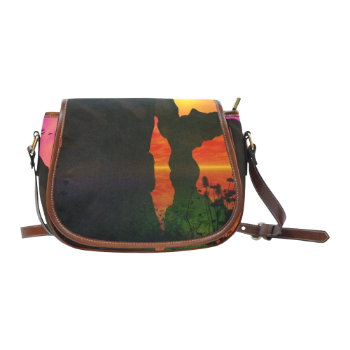 Wonderful sunset over the sea Saddle Bag/Large (Model 1649)