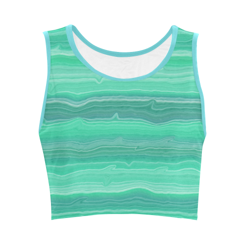 Serenity Sea Women's Crop Top (Model T42)