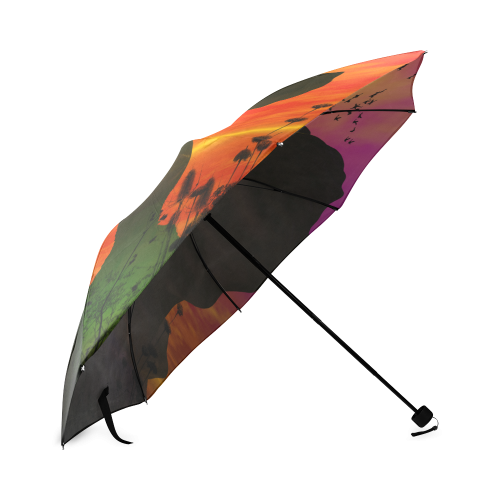 Wonderful sunset over the sea Foldable Umbrella (Model U01)