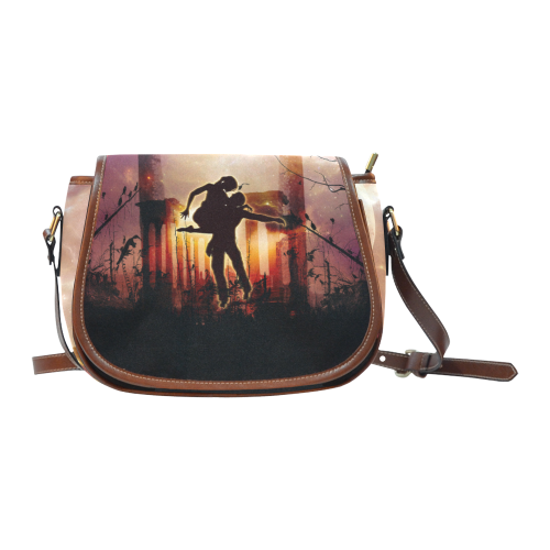 Dancing couple in the night Saddle Bag/Large (Model 1649)