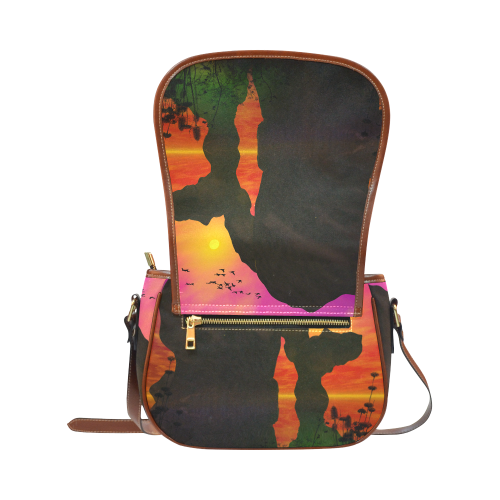 Wonderful sunset over the sea Saddle Bag/Large (Model 1649)