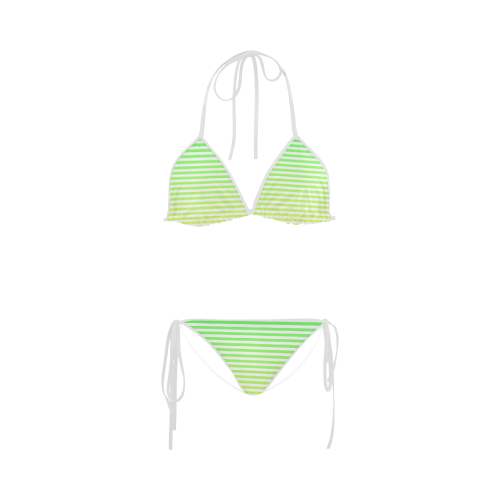 Chartreuse/Green Ombre Stripe Custom Bikini Swimsuit
