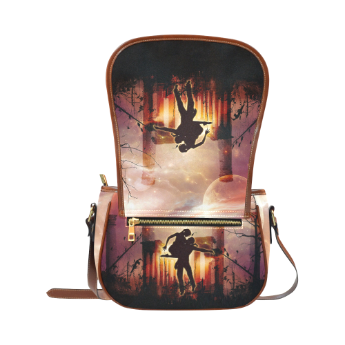 Dancing couple in the night Saddle Bag/Small (Model 1649) Full Customization