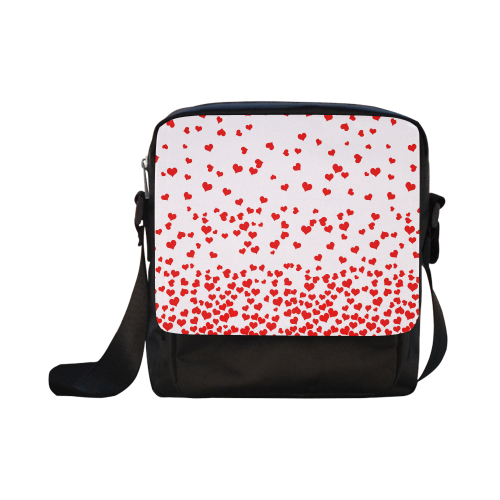 Red Falling Hearts on Pink Crossbody Nylon Bags (Model 1633)