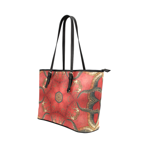 magic mandala 8 Leather Tote Bag/Large (Model 1651)