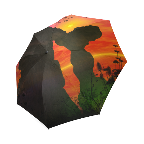 Wonderful sunset over the sea Foldable Umbrella (Model U01)