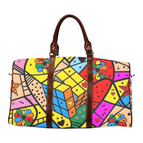 i love the 80s Popart by Nico Bielow Waterproof Travel Bag/Small (Model 1639)