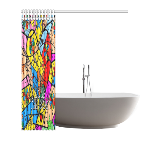 i love the 80s Popart by Nico Bielow Shower Curtain 72"x72"