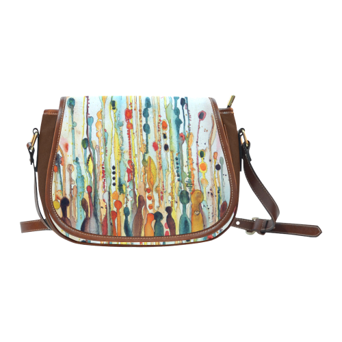 Wildflower saddle bag Saddle Bag/Small (Model 1649) Full Customization