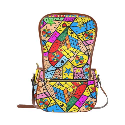 i love the 80s Popart by Nico Bielow Saddle Bag/Large (Model 1649)