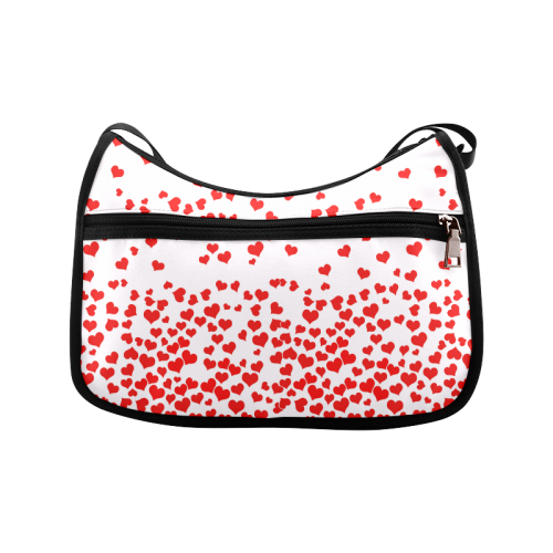 Red Falling Hearts on Pink Crossbody Bags (Model 1616)