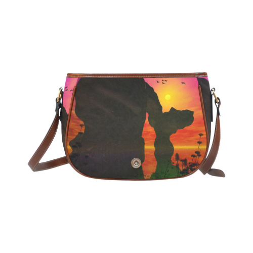 Wonderful sunset over the sea Saddle Bag/Large (Model 1649)