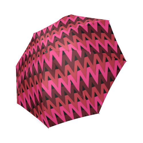 Crimson Chevrons Foldable Umbrella (Model U01)