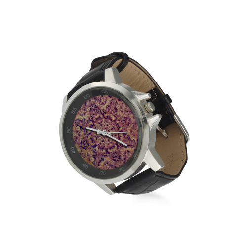 Magic mandala 6 Unisex Stainless Steel Leather Strap Watch(Model 202)