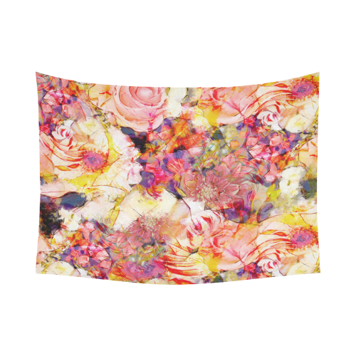 flora 5 Cotton Linen Wall Tapestry 80"x 60"