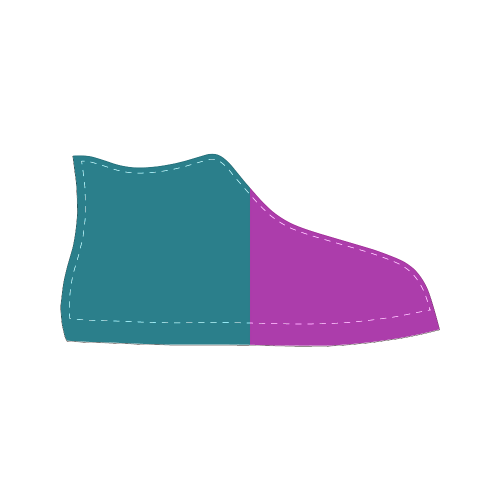 Only two Colors: Petrol Blue - Magenta Pink Men’s Classic High Top Canvas Shoes (Model 017)