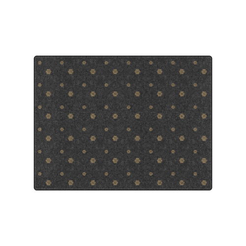 Golden Snowflakes On A Midnight Black Background Blanket 50"x60"