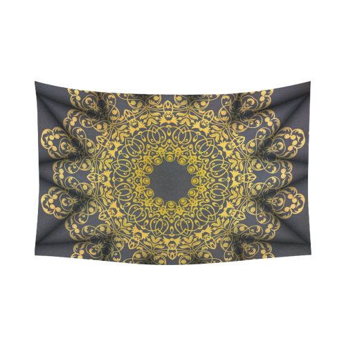 Magic mandala 7 Cotton Linen Wall Tapestry 90"x 60"