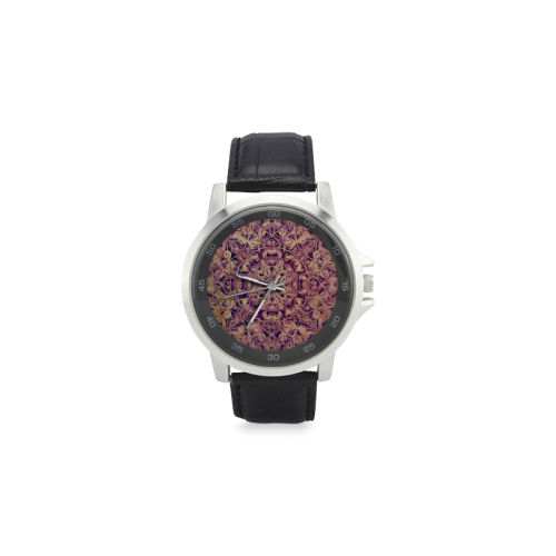 Magic mandala 6 Unisex Stainless Steel Leather Strap Watch(Model 202)