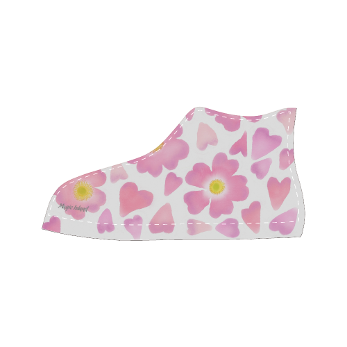 Hearts Of Wild Roses. Inspired by the Magic Island of Gotland. Women's Classic High Top Canvas Shoes (Model 017)