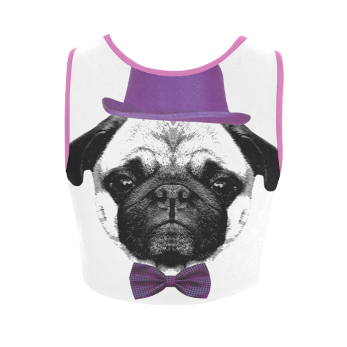 MOPS PUPPY FRENCH BULLDOG Women's Crop Top (Model T42)