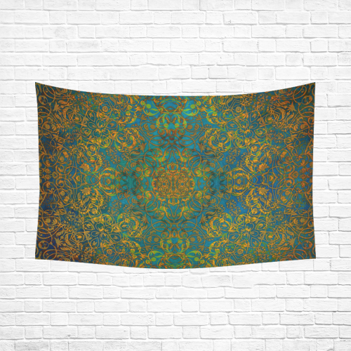 magic mandala 1 Cotton Linen Wall Tapestry 90"x 60"