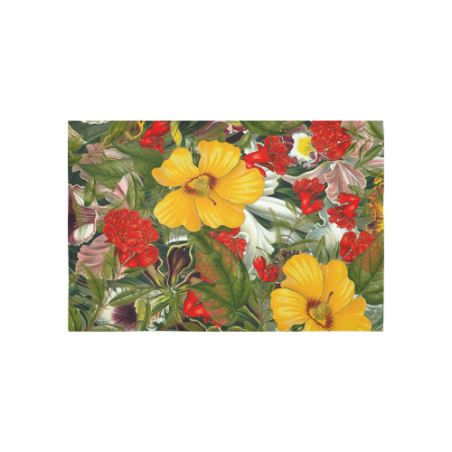 flora 1 Cotton Linen Wall Tapestry 60"x 40"