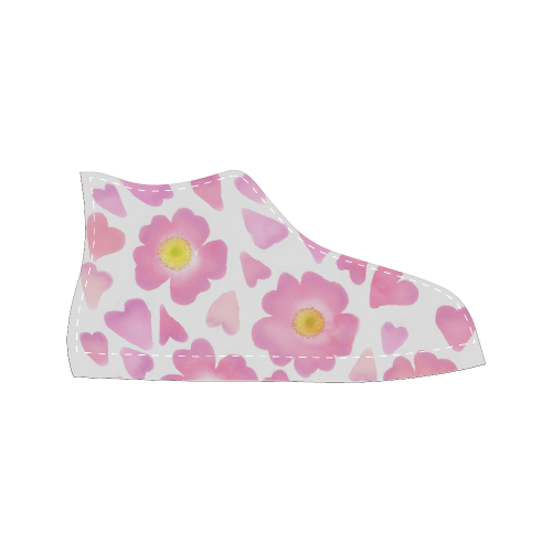 Hearts Of Wild Roses. Inspired by the Magic Island of Gotland. Women's Classic High Top Canvas Shoes (Model 017)