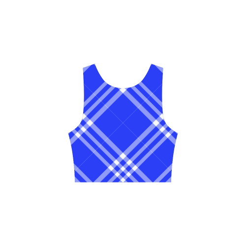 Blue and White Tartan Plaid Atalanta Sundress (Model D04)