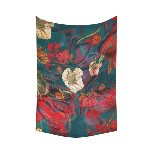 flora 3 Cotton Linen Wall Tapestry 90"x 60"