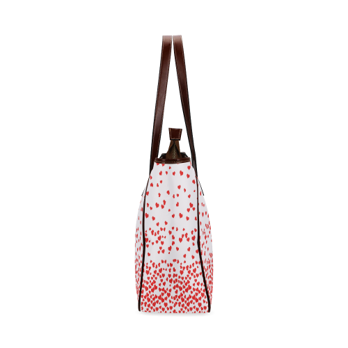 Red Falling Hearts on Pink Classic Tote Bag (Model 1644)