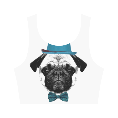 MOPS PUPPY FRENCH BULLDOG Women's Crop Top (Model T42)