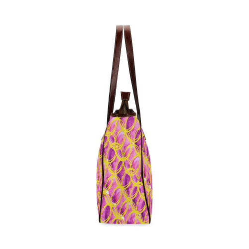 Yelllow and Magenta Circles Classic Tote Bag (Model 1644)