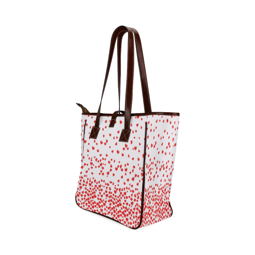 Red Falling Hearts on Pink Classic Tote Bag (Model 1644)