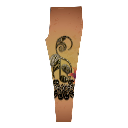 Wonderful key notes with floral elements Cassandra Women's Leggings (Model L01)