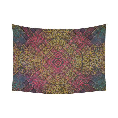 magic mandala 3 Cotton Linen Wall Tapestry 80"x 60"