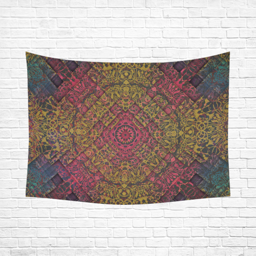 magic mandala 3 Cotton Linen Wall Tapestry 80"x 60"